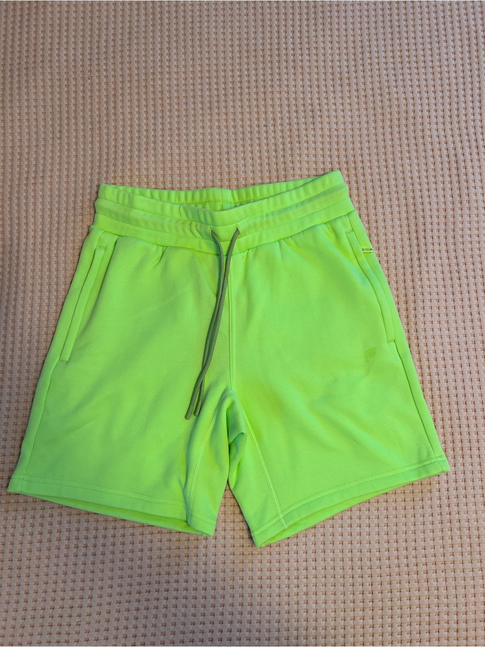 NWT Fabletics Men’s Go-To Neon Lime Athletic Drawstring Sweat Shorts